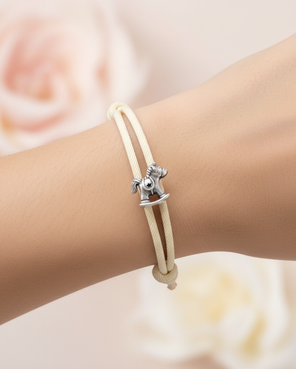 white unicorn bracelet - in-use