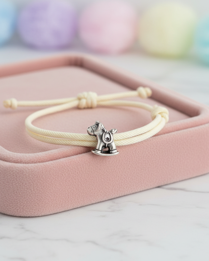 white unicorn bracelet - lifestyle