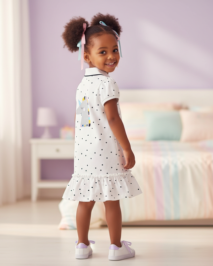 white unicorn cotton dress - back