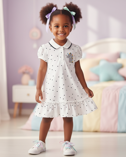 white unicorn cotton dress - front