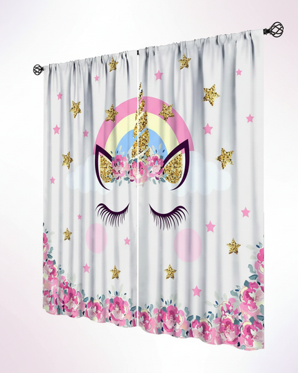 white unicorn curtains - white-bg