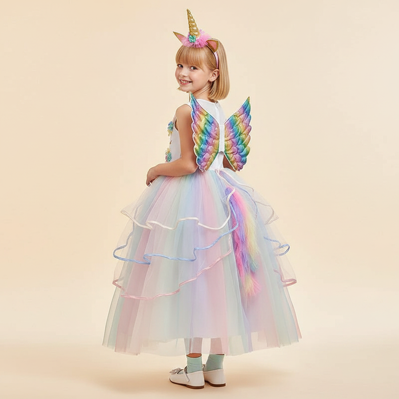 white unicorn fairy dress set - back