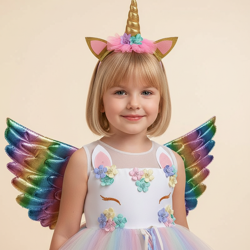 white unicorn fairy dress set - detail