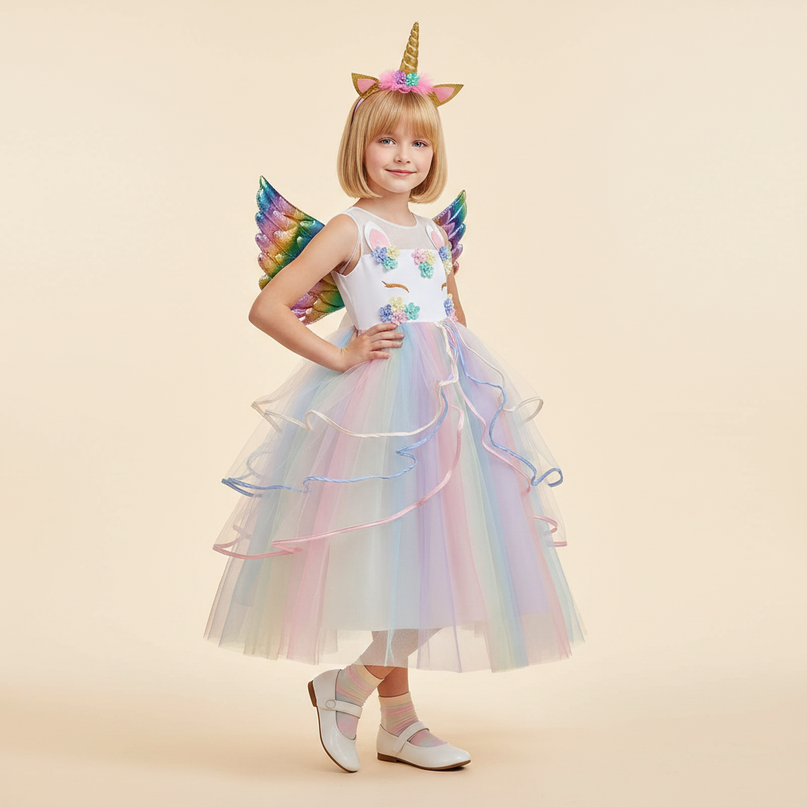 white unicorn fairy dress set - front