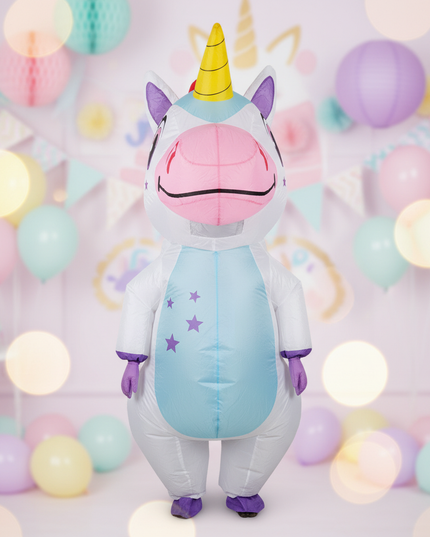 white unicorn full body costume adult - lifestyle