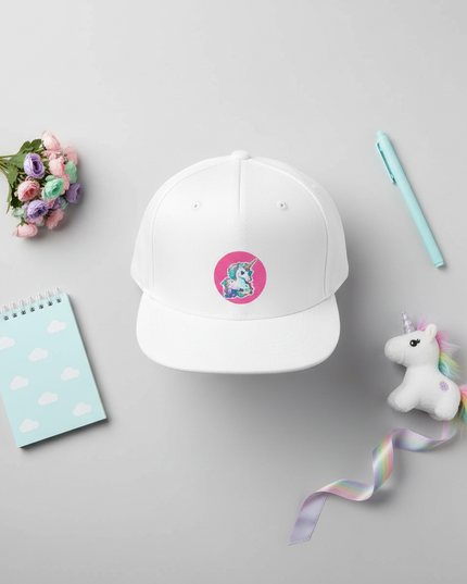 white unicorn hat - flat-lay