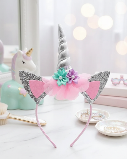white unicorn headband - lifestyle