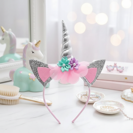 white unicorn headband - lifestyle