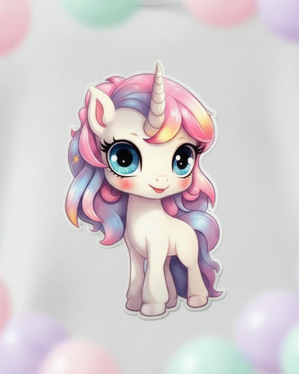 white unicorn hoodie - detail