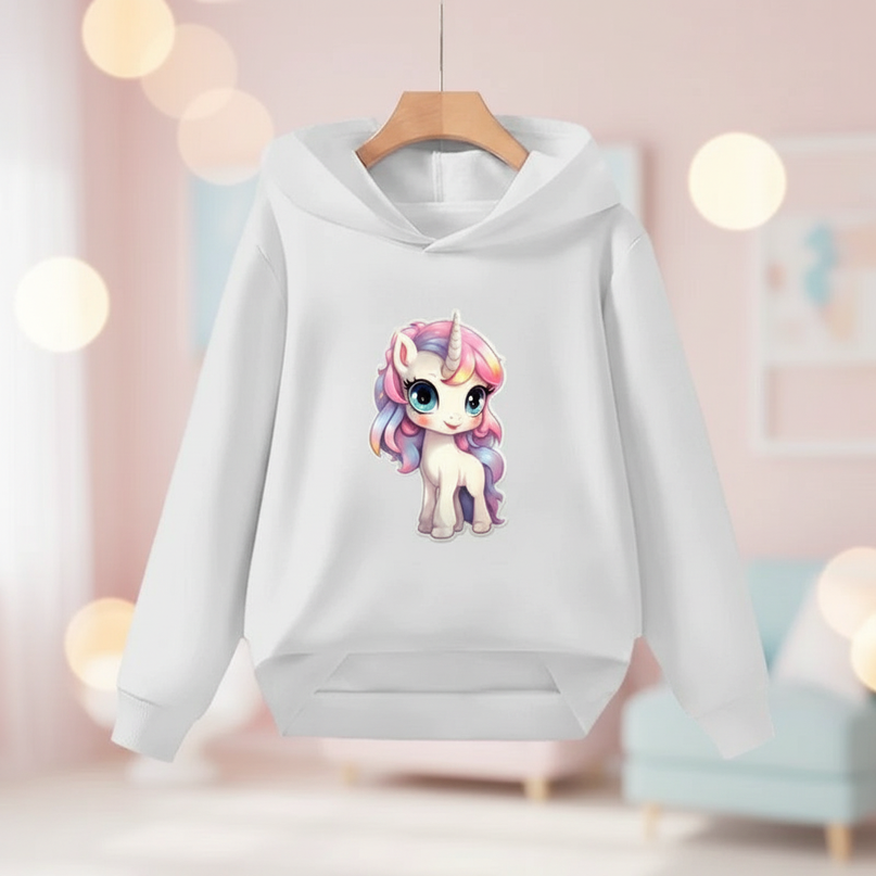 white unicorn hoodie - lifestyle