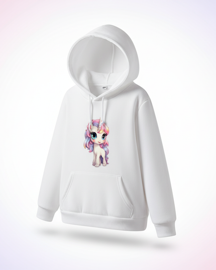 white unicorn hoodie - white-bg