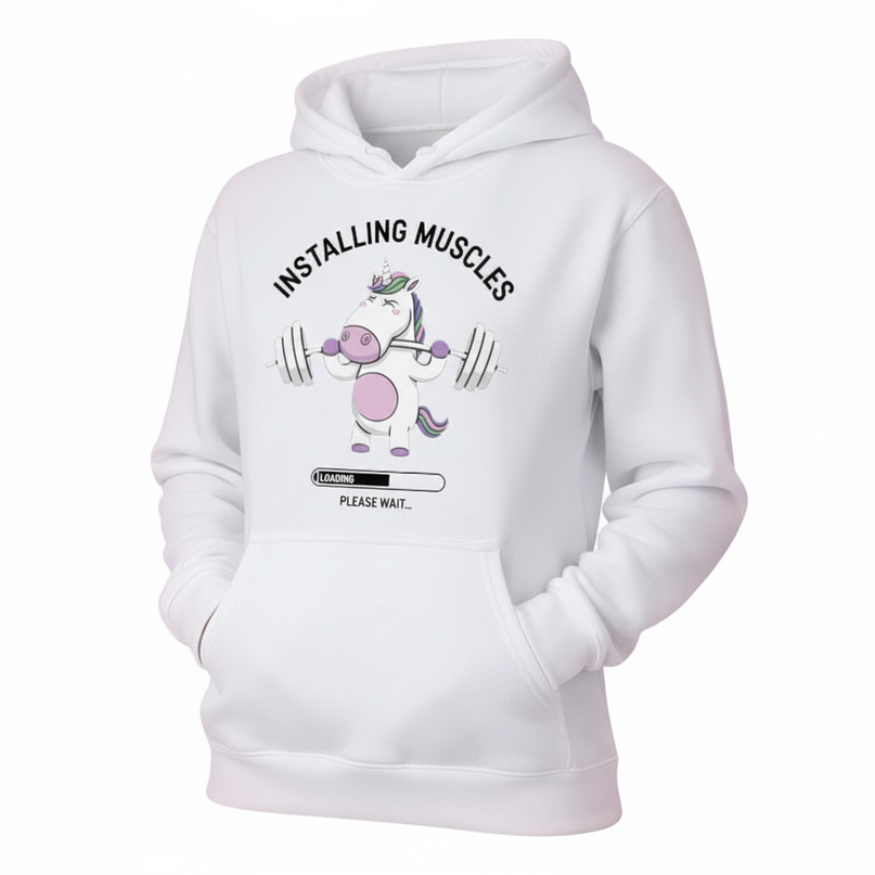white unicorn hoodie women - white-bg