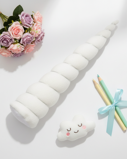 white unicorn horn cosplay prop - flat-lay
