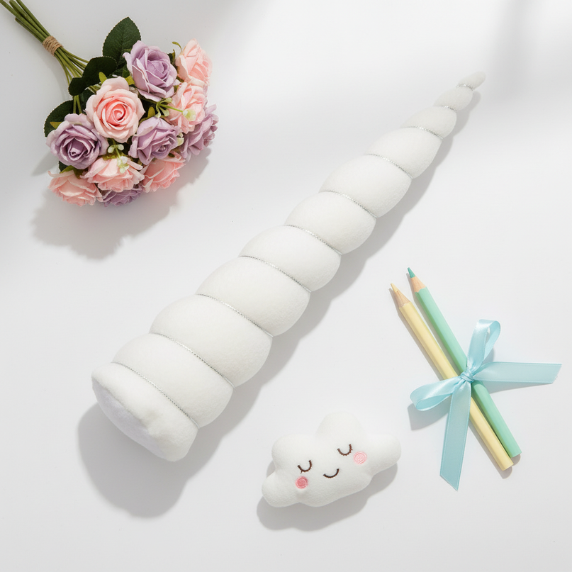 white unicorn horn cosplay prop - flat-lay
