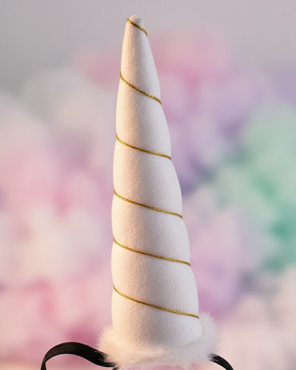 white unicorn horn headband - detail