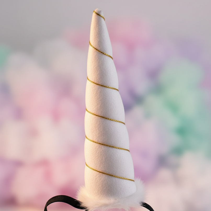 white unicorn horn headband - detail