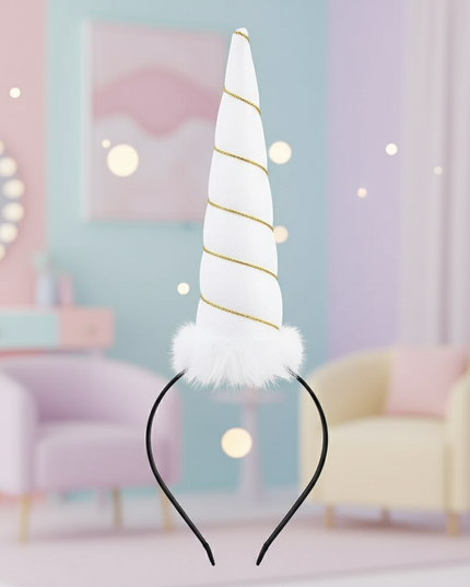white unicorn horn headband - lifestyle