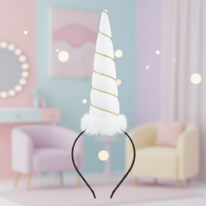 white unicorn horn headband - lifestyle