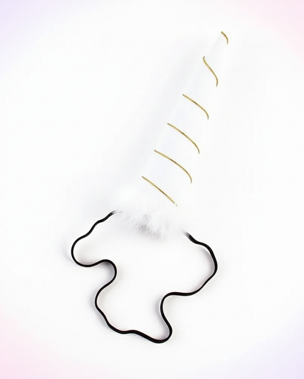 white unicorn horn headband - white-bg