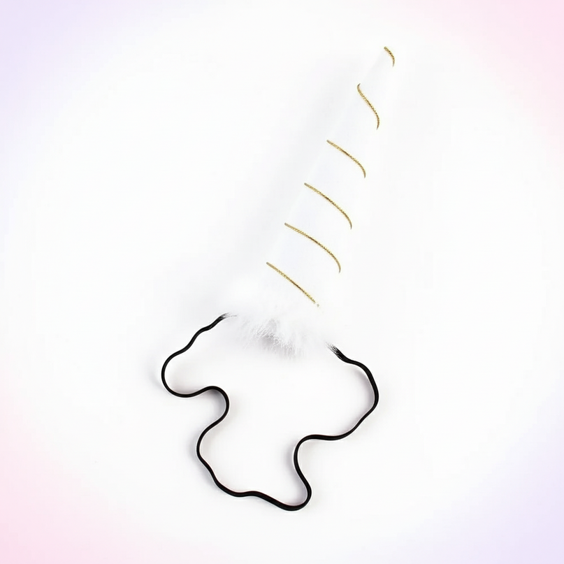 white unicorn horn headband - white-bg