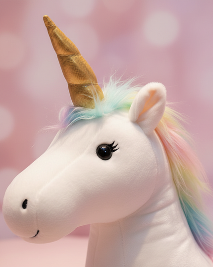 white unicorn jumbo plush - detail
