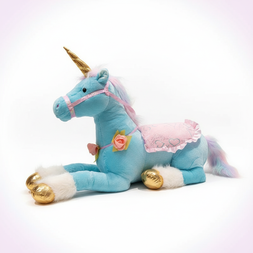 white unicorn jumbo plush - white-bg