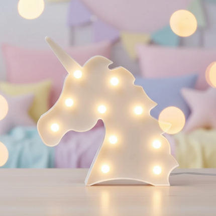 white unicorn night light - lifestyle