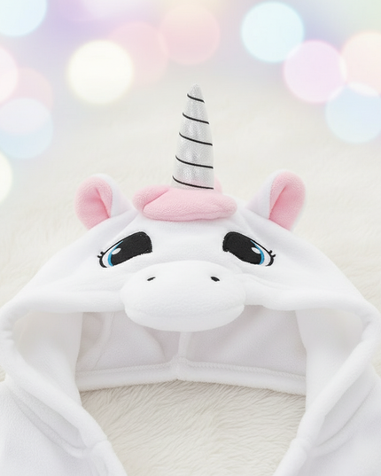 white unicorn onesie adult - detail