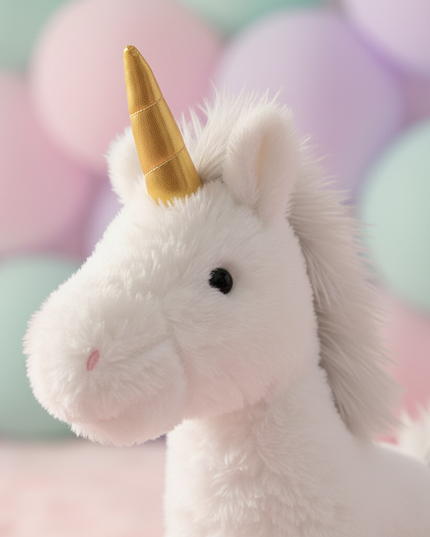 white unicorn pillow - detail