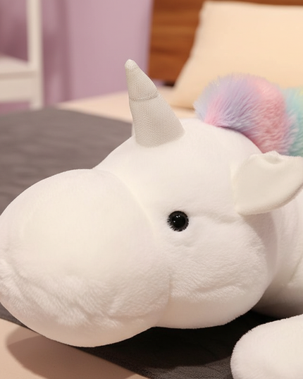 white unicorn pillow plush body - detail