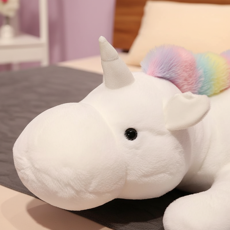 white unicorn pillow plush body - detail