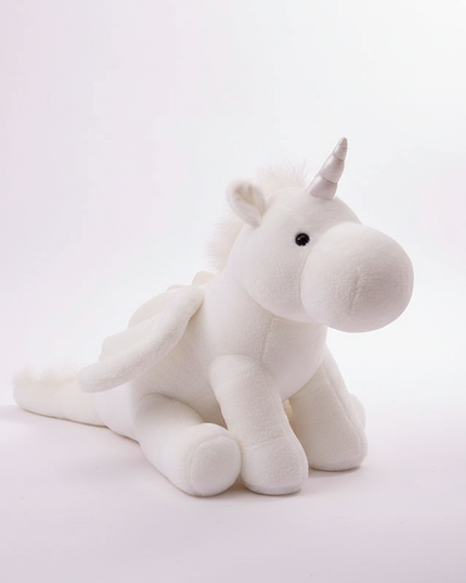 white unicorn pillow plush body - white-bg