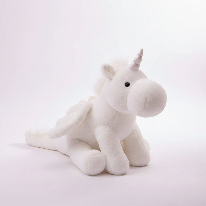 white unicorn pillow plush body - white-bg