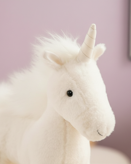 white unicorn plush doll - detail