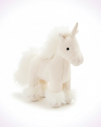 white unicorn plush doll - white-bg