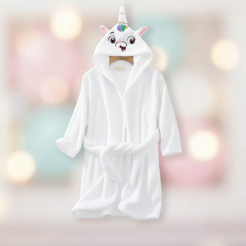 white unicorn robe - lifestyle