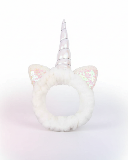 white unicorn spa headband - white-bg