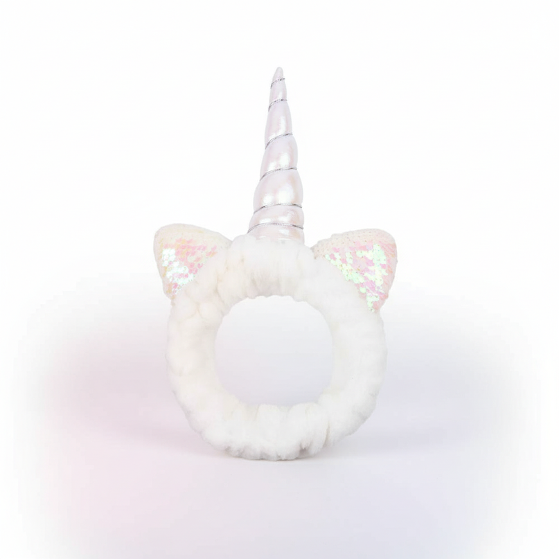 white unicorn spa headband - white-bg