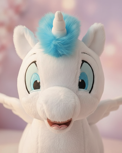 white winged unicorn plush doll - detail