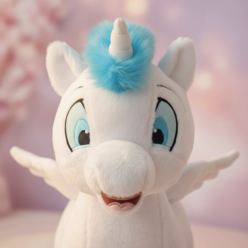 white winged unicorn plush doll - detail