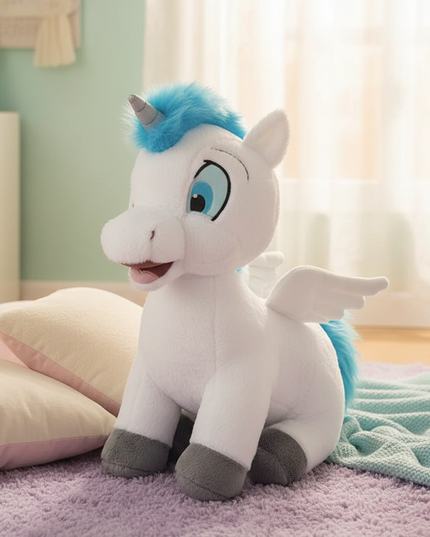 white winged unicorn plush doll - lifestyle