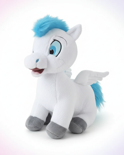 white winged unicorn plush doll - white-bg