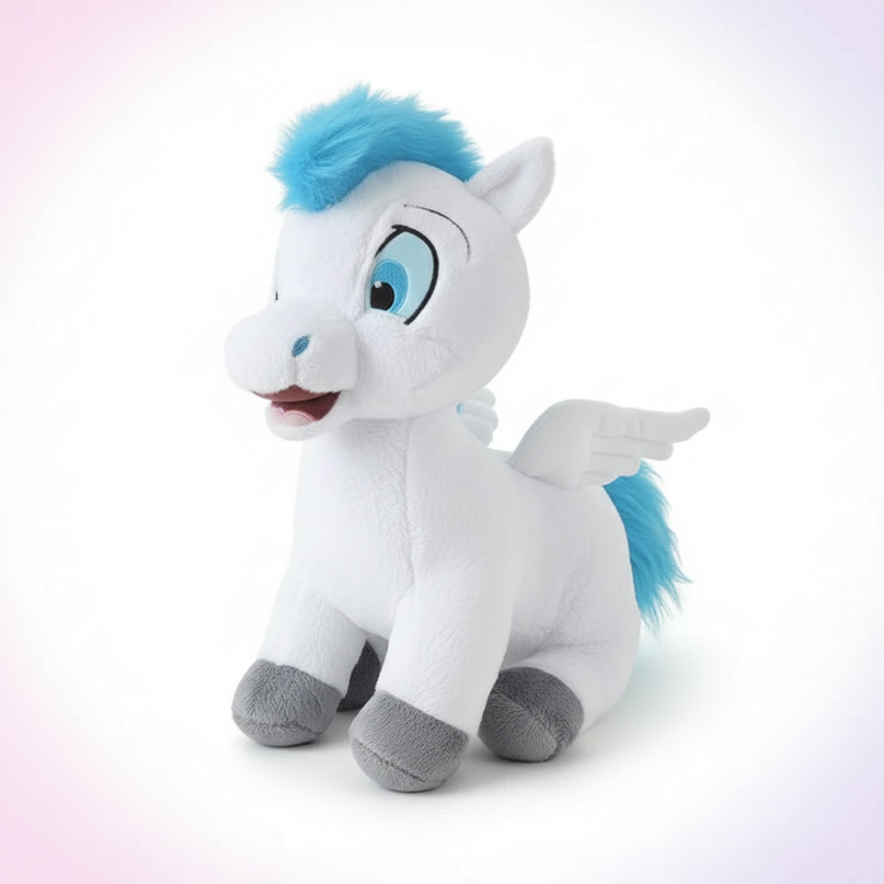 white winged unicorn plush doll - white-bg