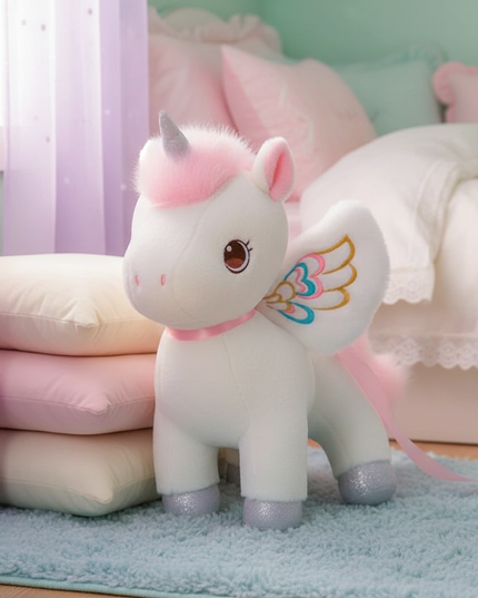 white winged unicorn plush - lifestyle