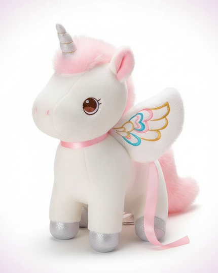 white winged unicorn plush - white-bg