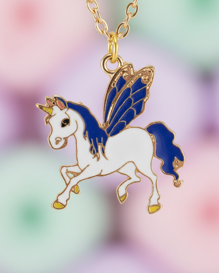 winged unicorn necklace - detail
