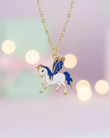 winged unicorn necklace - lifestyle