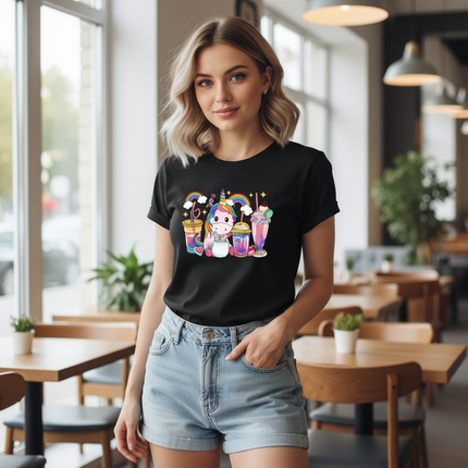 womens rainbow unicorn shirt - lifestyle