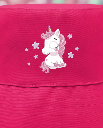 womens unicorn bucket hat - detail