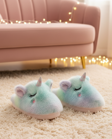 womens unicorn slippers - lifestyle